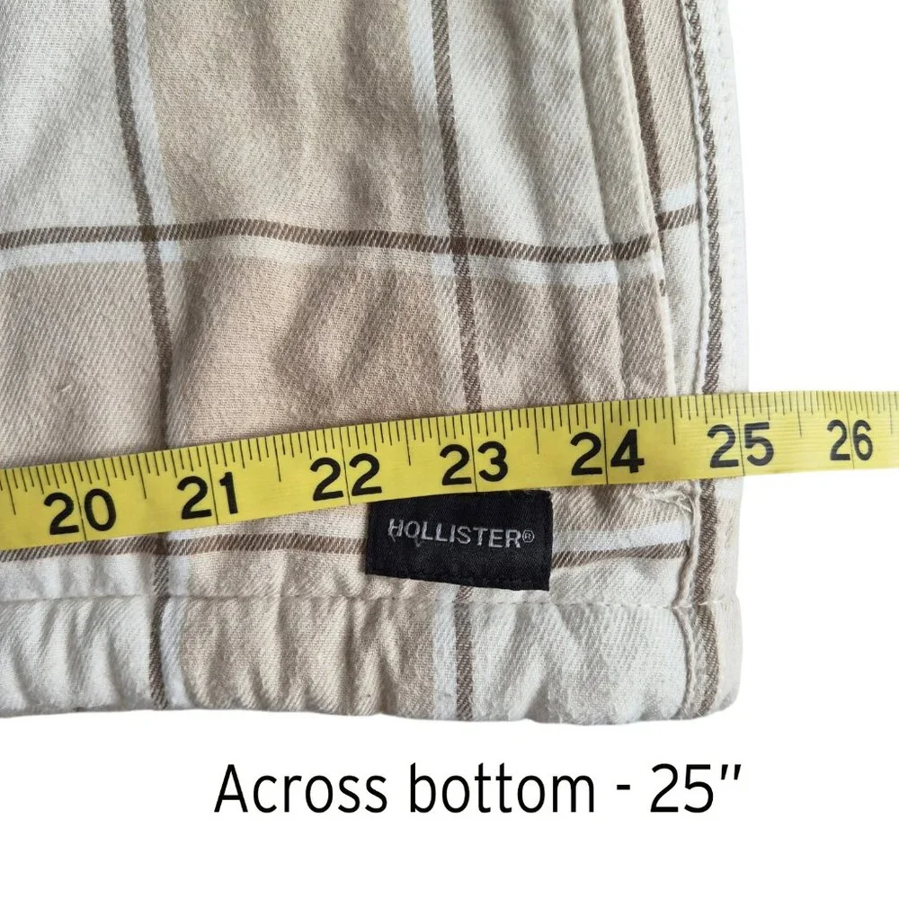 Hollister Sherpa-Lined Flannel Neutral Tan White Color Full Zip Shirt Jacket XL - Picture 13 of 16
